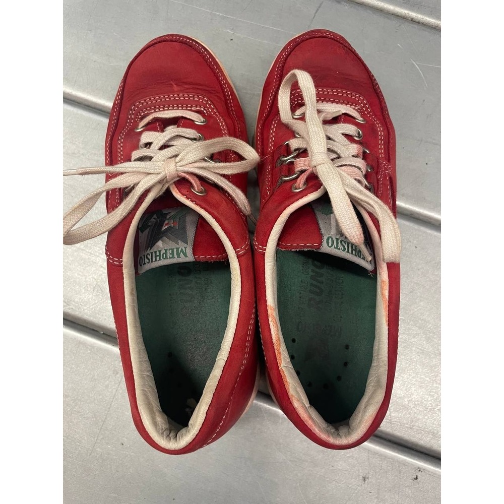 Mephisto Match Runoff Air Jet Shoes Womens 7 Red Leather Rare Sneaker - Picture 4 of 10